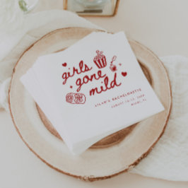 Minimalistisk Röd Möhippa Girls Gone Mild Pappersservett