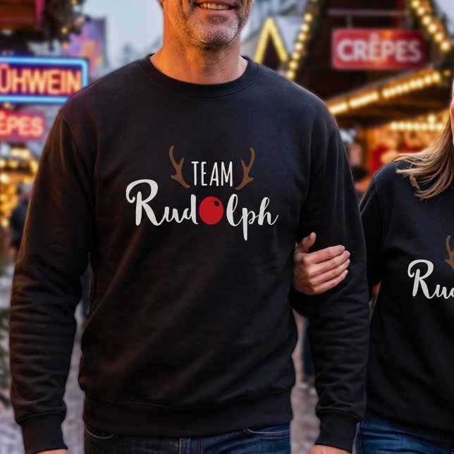 Minimalistisk Röd Nose Ren Julfest Lång Ärmad Tröja (Skapare uppladdad)