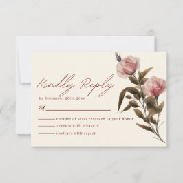 Minimalistisk röd och rosa Bröllop OSA Kort