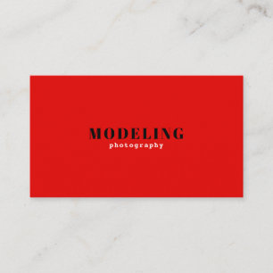 Minimalistisk röd och vit modellering - fotografi visitkort