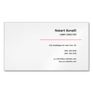 Minimalistisk röd svart, vit modern magnetiska visitkort