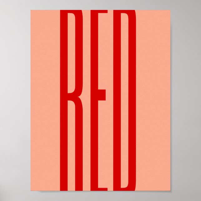Minimalistisk röd typografi formger modern konst poster (Framsidan)