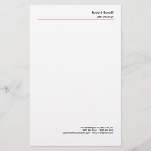 Minimalistisk röd, vit modern brevpapper