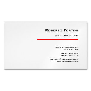 Minimalistisk röd, vit modern magnetiska visitkort