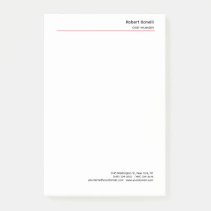 Minimalistisk röd, vit modern post-it block