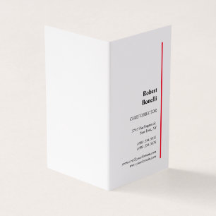 Minimalistisk röd, vit, modern premiumpärl visitkort