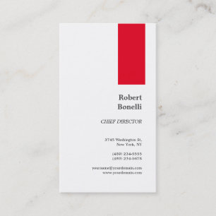 Minimalistisk röd, vit modern visitkort