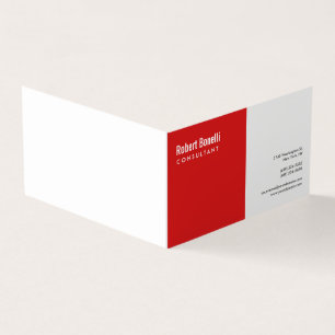 Minimalistisk röd, vit modern visitkort