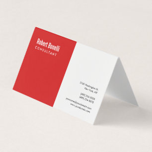 Minimalistisk röd, vit modern visitkort