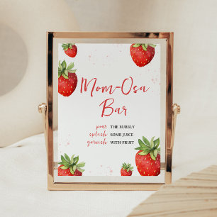 Minimalistisk rödjordgubbsbär Mamma Osa Pub Poster