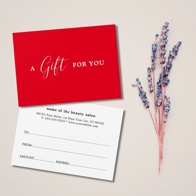 Minimalistisk rödvit Elegant Visitkort (Skapare uppladdad)