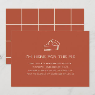 Minimalistisk Rolig Friendsgiving Terrakotta Inbjudningar