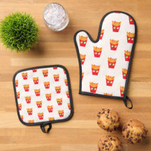Minimalistisk rolig glädjefull röd och gul pommes