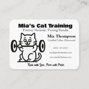 Minimalistisk rolig katttränare visitkort
