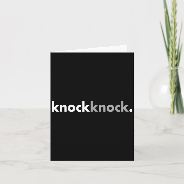 Minimalistisk rolig skämtälskare Knock Knock  Kort (Framsida)