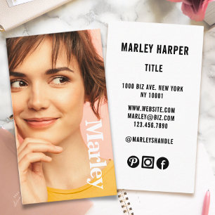 Minimalistisk Roligt för foto-Fullt - enkel Chic f Visitkort