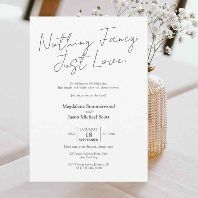 Minimalistisk Roligt Inget Finare Avslappnad Firan Inbjudningar (Skapare uppladdad)