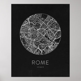 Minimalistisk Rom City Karta Poster