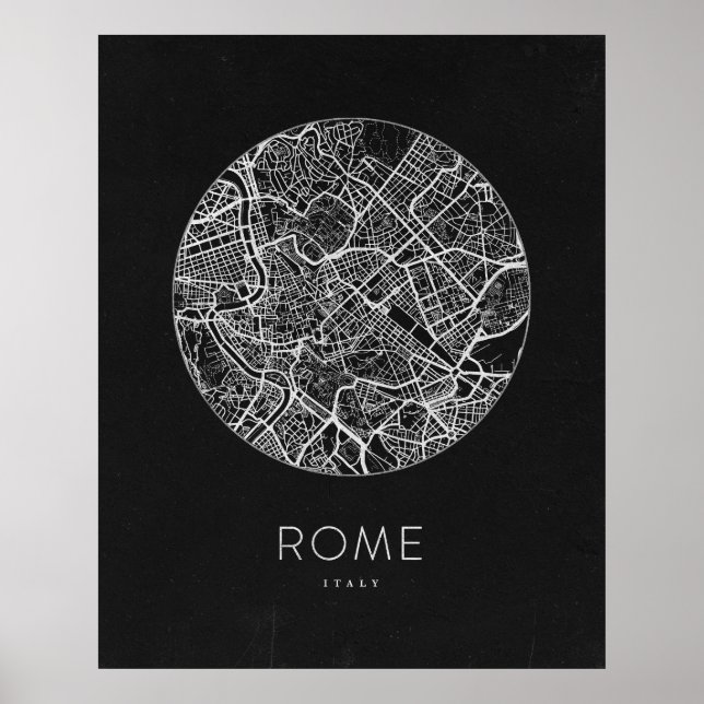 Minimalistisk Rom City Karta Poster (Framsidan)