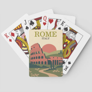 Minimalistisk Rom Italien Colosseum Illustration Casinokort