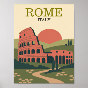 Minimalistisk Rom Italien Colosseum Illustration Poster