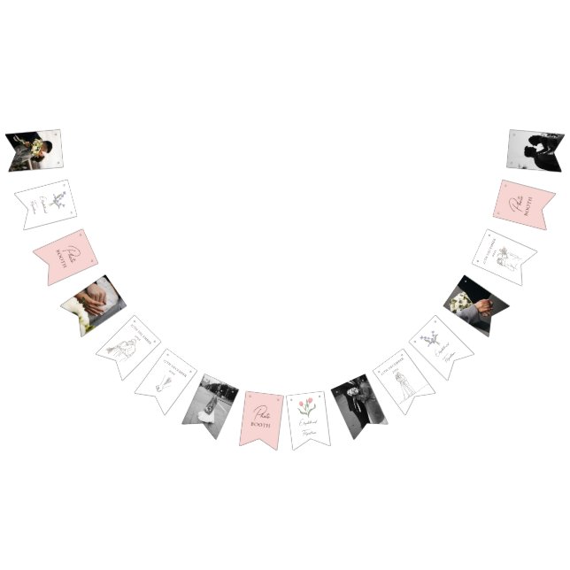 Minimalistisk Romantic Line Art Flowers Photo Boot Vimplar (Alla)