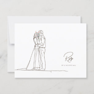 Minimalistisk romantisk Blommigt Bouquet-OSA Vykort