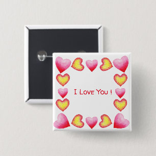 Minimalistisk romantisk i Kärlek You Valentine Day Knapp