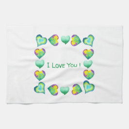 Minimalistisk romantisk i Kärlek You Valentine Day Kökshandduk