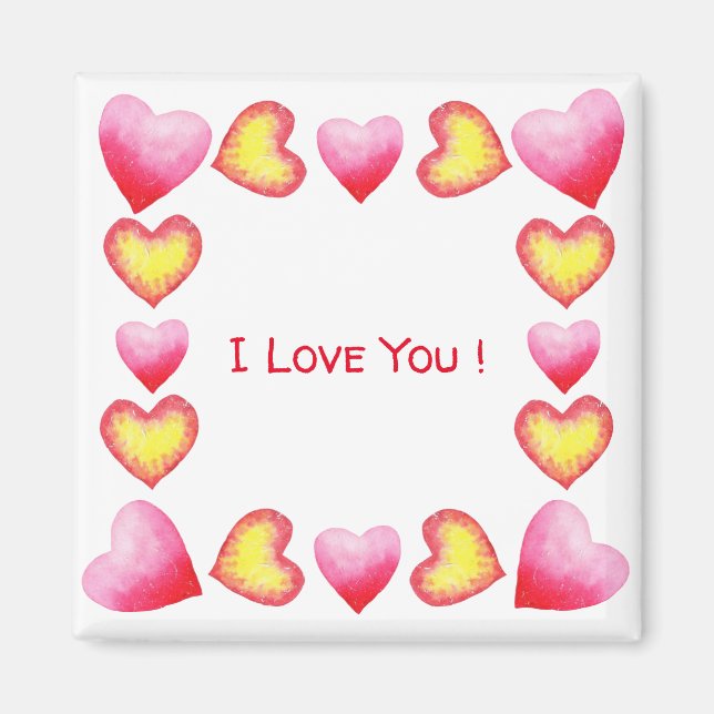 Minimalistisk romantisk i Kärlek You Valentine Day Magnet (Framsidan)