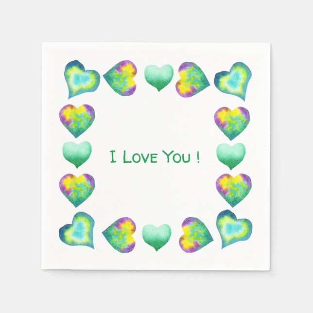 Minimalistisk romantisk i Kärlek You Valentine Day Pappersservett (Framsidan)