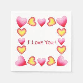 Minimalistisk romantisk i Kärlek You Valentine Day Pappersservett