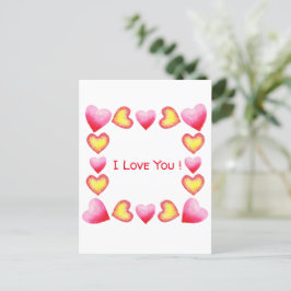 Minimalistisk Romantisk Jag älskar dig Alla hjärta Inbjudan Vykort