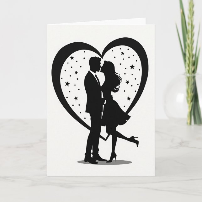 Minimalistisk Romantisk Kyss Kort (Framsida)
