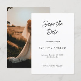 Minimalistisk romsk Chic, svart och vitt foto Spara Datumet