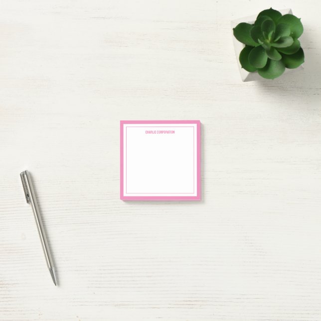 Minimalistisk rosa, 2 Gräns Post-it Block (Kontor)