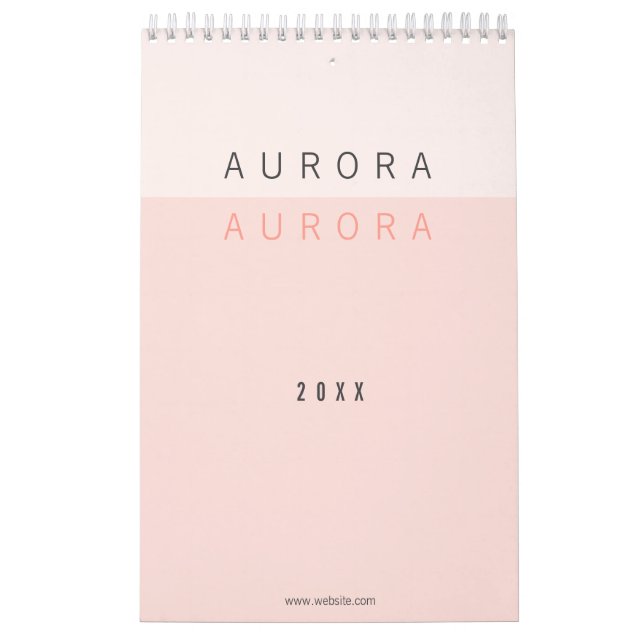 Minimalistisk Rosa 2-ton Kalender (Omslag)