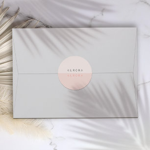 Minimalistisk Rosa 2-ton Runt Klistermärke