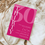 Minimalistisk Rosa 30 30års födelsedag Party Inbjudningar<br><div class="desc">Denna minimalistiska typografi av 30års födelsedag är en perfekt för en modern födelsedagsfest. Den enkla designen har klassiskt vitt teckensnitt på rosans bakgrund. Anpassade i alla färg. Behålla designen minimal och elegant, som den är, eller anpassa den genom att lägga till egna bilder och teckningar. Om du vill göra en...</div>