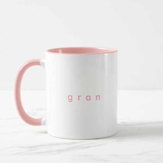 Minimalistisk Rosa Anpassningsbar Text Gran White Mugg (Vänster)