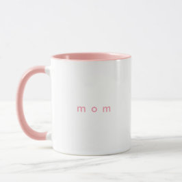 Minimalistisk Rosa Anpassningsbar Text Morsa White Mugg