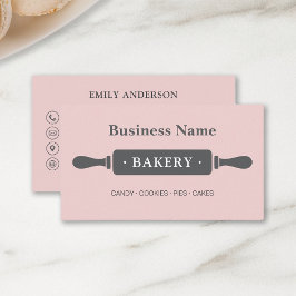 Minimalistisk Rosa av bakverk Visitkort