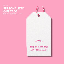 Minimalistisk Rosa av giftig giftig vid Monogram Presentetikett