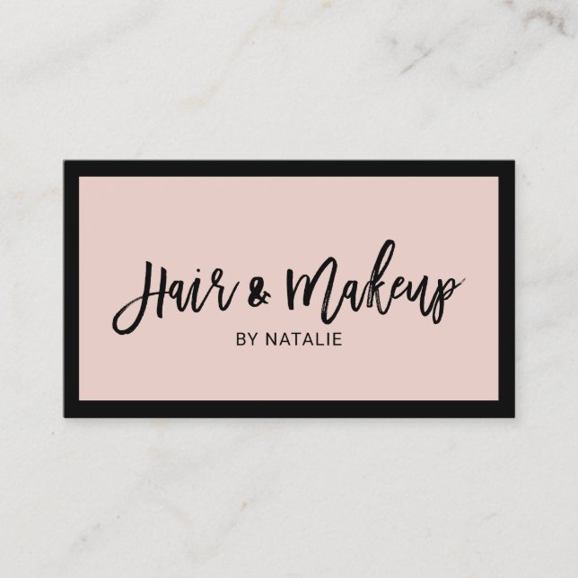 Minimalistisk  Rosa av Hair Stylist Makeup Artist Visitkort (Framsida)