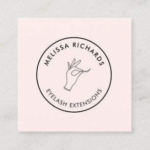 Minimalistisk Rosa av handtag och streck runt Logo Fyrkantigt Visitkort