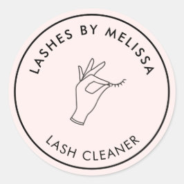 Minimalistisk Rosa av handtag och streck runt Logo Klistermärke