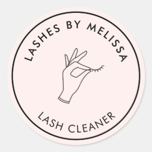 Minimalistisk Rosa av handtag och streck runt Logo Klistermärke