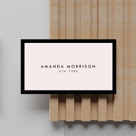 Minimalistisk Rosa av lyxBoutique Black/Pastel Visitkort