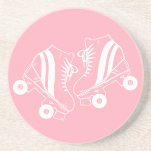 Minimalistisk Rosa av Roller Skates Underlägg