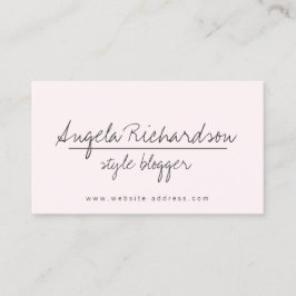 Minimalistisk Rosa av unik handskriven Bloggare Visitkort
